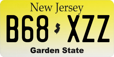 NJ license plate B68XZZ