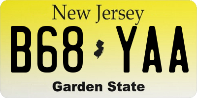 NJ license plate B68YAA