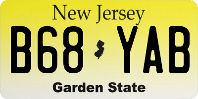 NJ license plate B68YAB