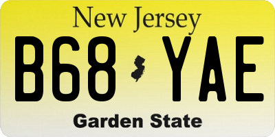 NJ license plate B68YAE
