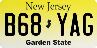 NJ license plate B68YAG