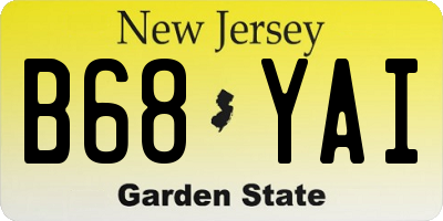 NJ license plate B68YAI