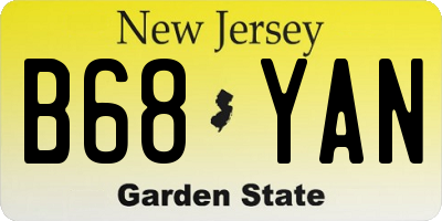 NJ license plate B68YAN