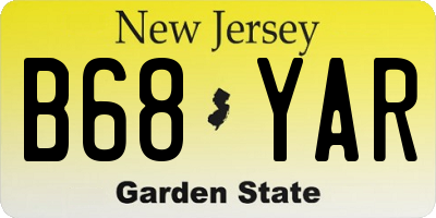 NJ license plate B68YAR