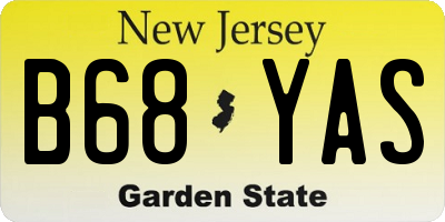 NJ license plate B68YAS