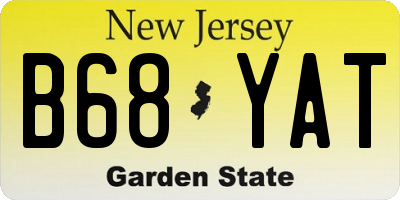 NJ license plate B68YAT