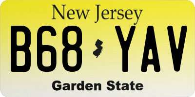 NJ license plate B68YAV