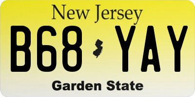 NJ license plate B68YAY