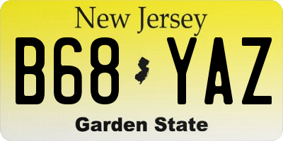 NJ license plate B68YAZ