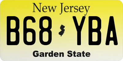 NJ license plate B68YBA