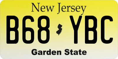 NJ license plate B68YBC