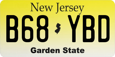 NJ license plate B68YBD