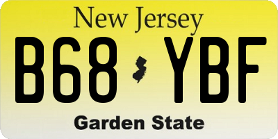 NJ license plate B68YBF