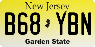 NJ license plate B68YBN