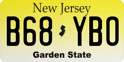 NJ license plate B68YBO