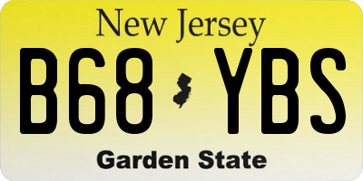NJ license plate B68YBS