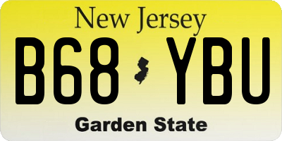 NJ license plate B68YBU