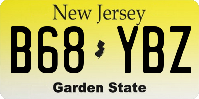 NJ license plate B68YBZ