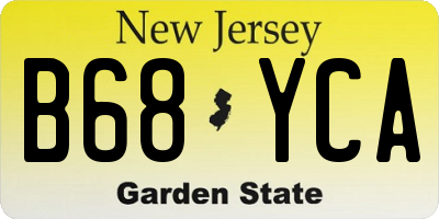 NJ license plate B68YCA