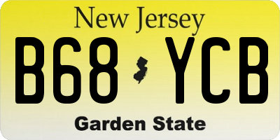NJ license plate B68YCB