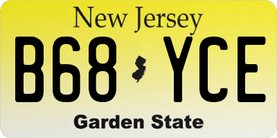 NJ license plate B68YCE