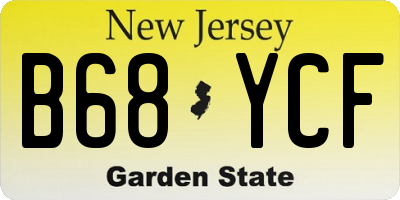 NJ license plate B68YCF