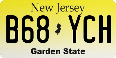 NJ license plate B68YCH