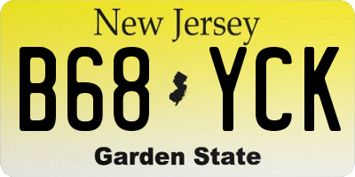 NJ license plate B68YCK