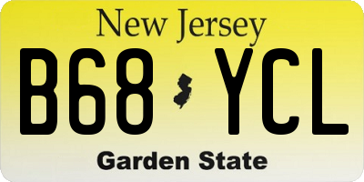NJ license plate B68YCL