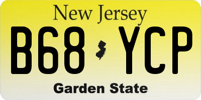 NJ license plate B68YCP