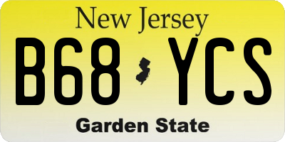 NJ license plate B68YCS