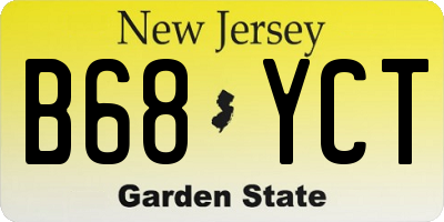 NJ license plate B68YCT