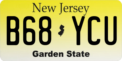 NJ license plate B68YCU