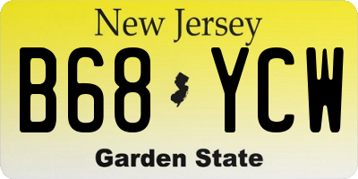 NJ license plate B68YCW