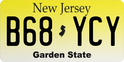 NJ license plate B68YCY
