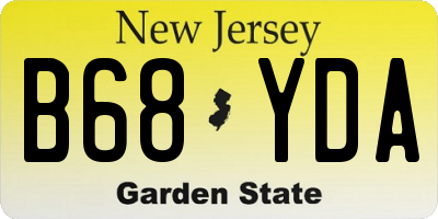 NJ license plate B68YDA