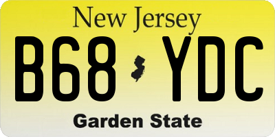 NJ license plate B68YDC