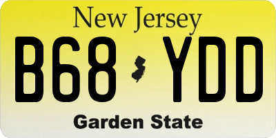 NJ license plate B68YDD