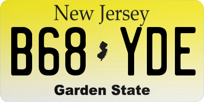 NJ license plate B68YDE