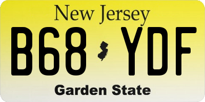 NJ license plate B68YDF