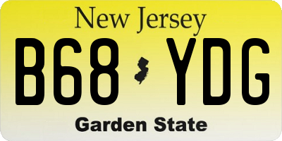 NJ license plate B68YDG