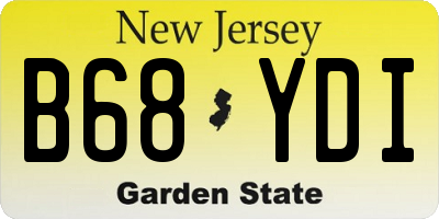 NJ license plate B68YDI