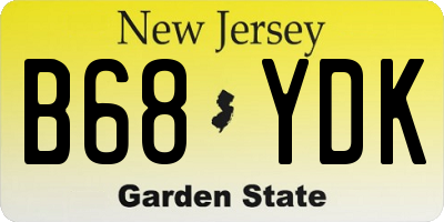 NJ license plate B68YDK
