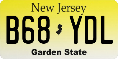 NJ license plate B68YDL