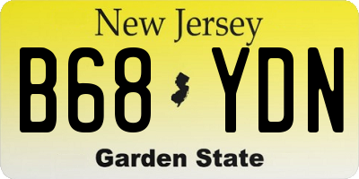 NJ license plate B68YDN