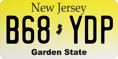 NJ license plate B68YDP