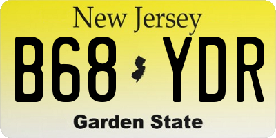 NJ license plate B68YDR
