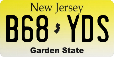 NJ license plate B68YDS