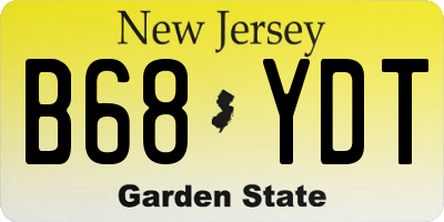 NJ license plate B68YDT