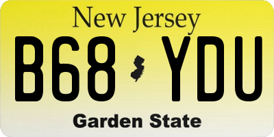 NJ license plate B68YDU